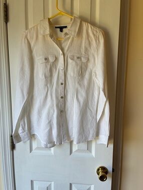 Saks Fifth Avenue Cream Button-Up Top